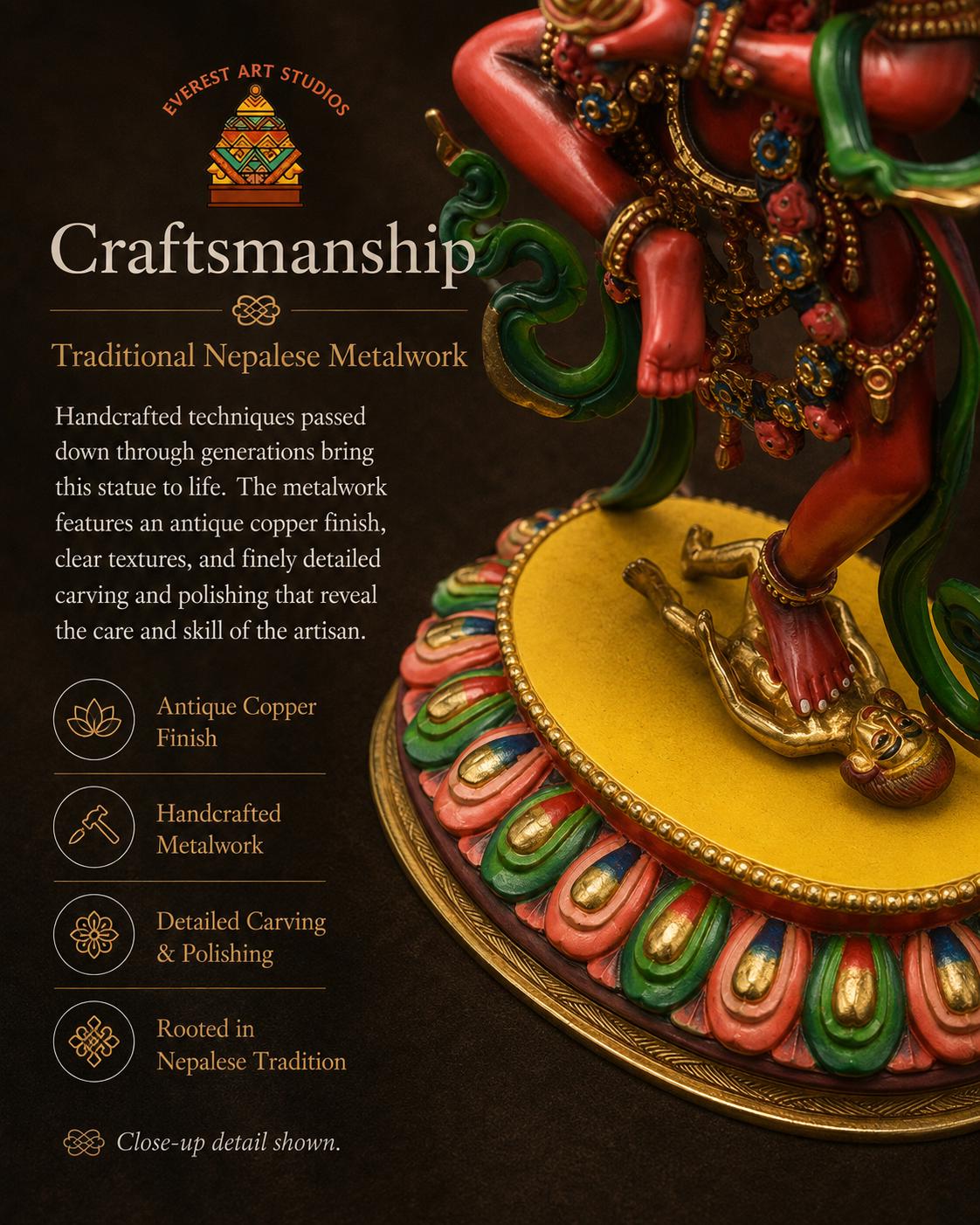 Vajravarahi Statue – Hand-Painted Copper Buddhist Statue | Tibetan Altar Décor