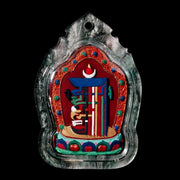 Handpainted Kalachakra Tenfold Powerful Syllable Tsa Tsa Pendant, Tibetan Amulet, Waterproof Acrylic Case Buddhist Protection Gift