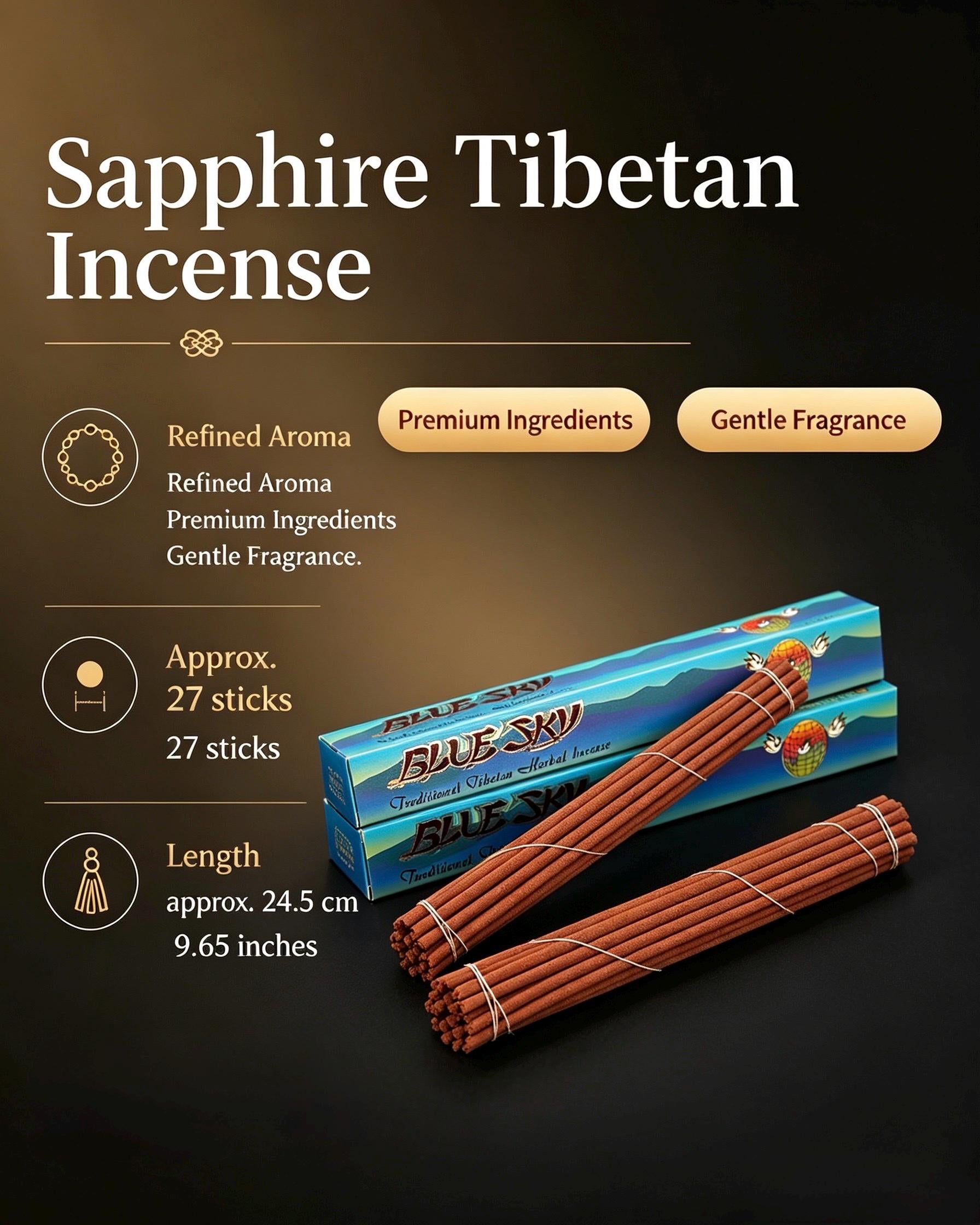 EverestArtStudios Blue Sky Tibetan Herbal Incense | Handmade in Nepal | Traditional Himalayan Incense for Meditation, Prayer & Home