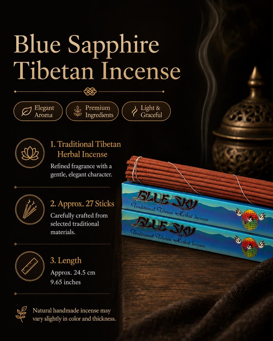 EverestArtStudios Blue Sky Tibetan Herbal Incense | Handmade in Nepal | Traditional Himalayan Incense for Meditation, Prayer & Home