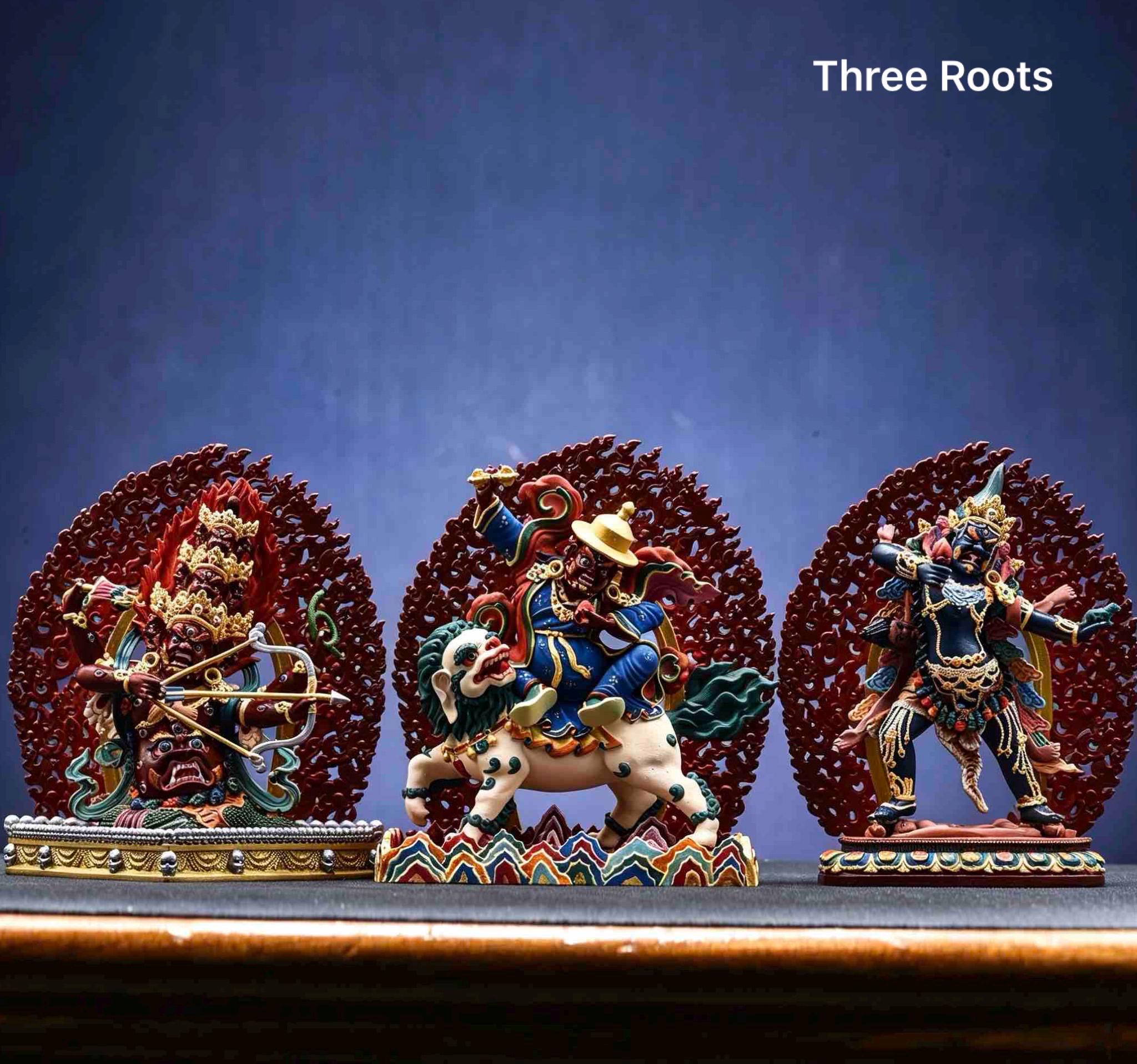 Painted Solid Copper Hayagriva Statue 15cm, Handcrafted Tibetan Buddhist Wrathful Guardian Deity, Vajrayana Altar Decor Gift