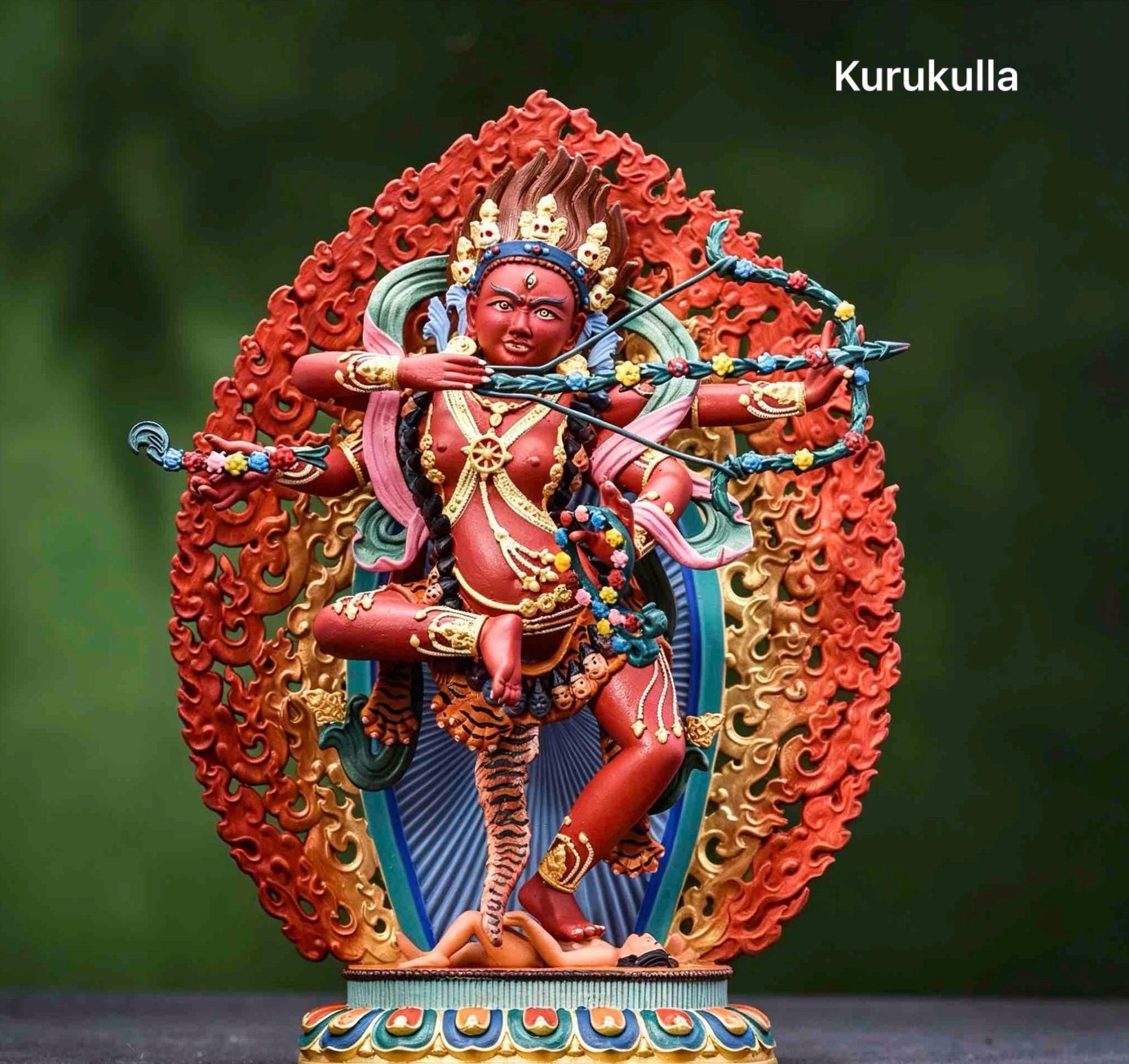 Painted Solid Copper Hayagriva Statue 15cm, Handcrafted Tibetan Buddhist Wrathful Guardian Deity, Vajrayana Altar Decor Gift