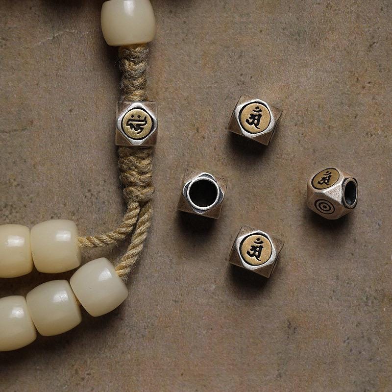 Natural White Bodhi Seed 108 Mala Beads Necklace, Aged Weathered Bodhi Root Rosary Bracelet, Zen Prayer Beads, Gift for Him Her