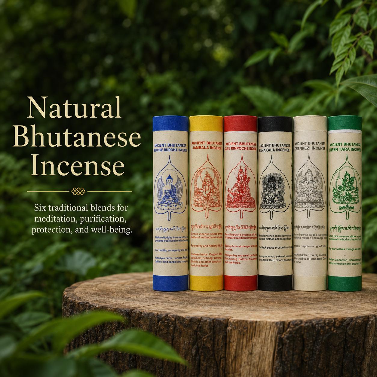 Traditional Bhutanese Medicine Buddha Incense | Natural Herbal Incense | Handmade Buddhist Meditation Incense | 30 Sticks