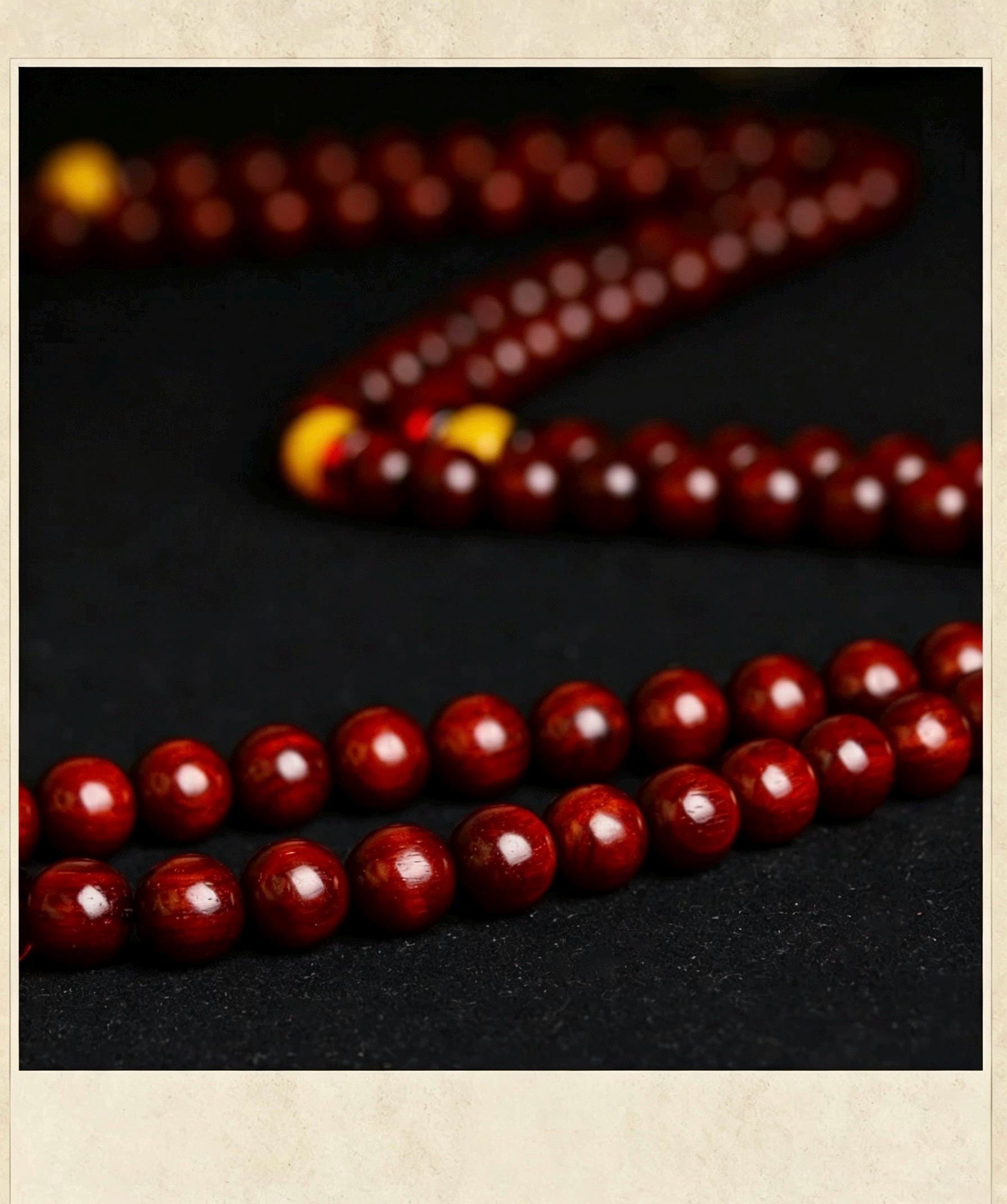 Natural Red Sandalwood 108 Mala Beads Necklace, Indian Lobular Rosewood Prayer Rosary Bracelet, Amber Jade Crystal Gift for Him Her