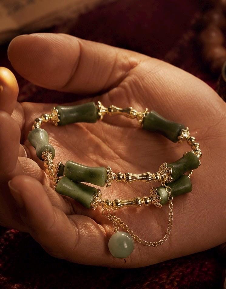EverestArtStudios Bamboo Jade Bracelet – Symbol of Growth, Prosperity & Good Fortune