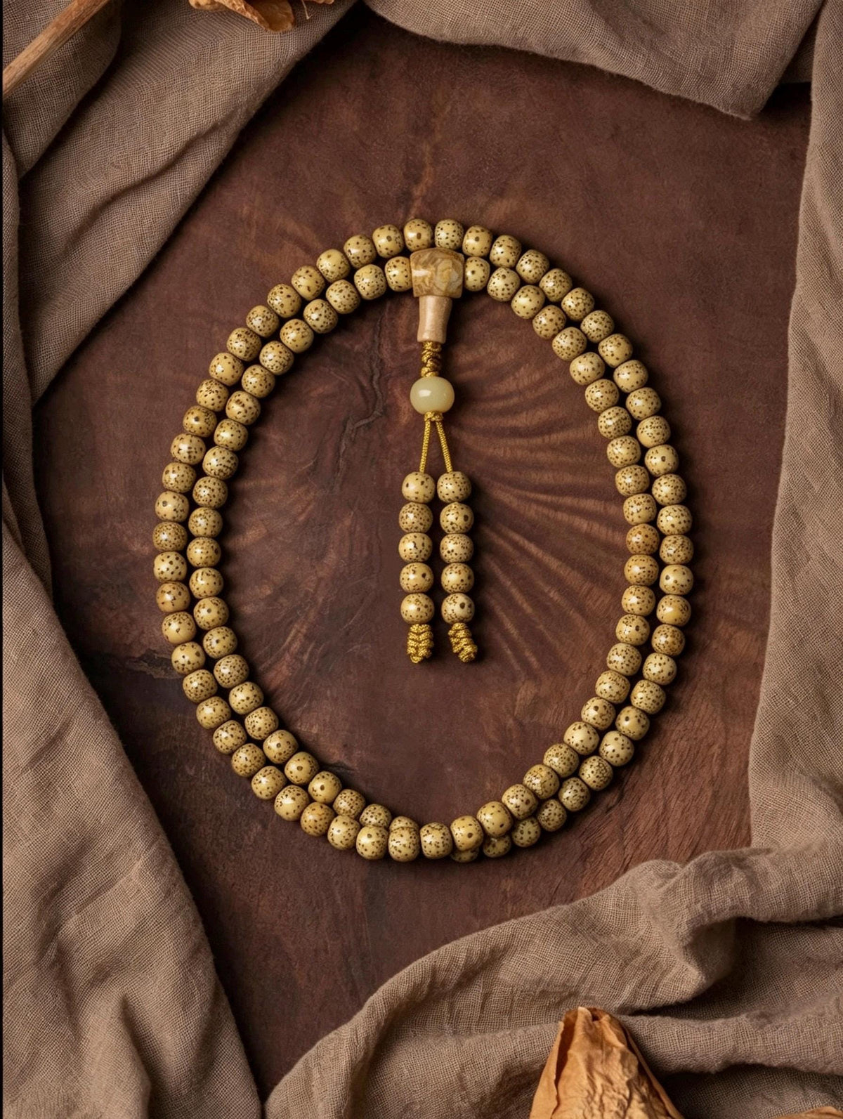 Natural Aged Hainan Star Moon Bodhi Seed 108 Mala Beads, Rare Camel Bone Pendant Buddhist Prayer Rosary, Meditation Necklace Gift