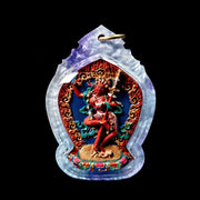 Handpainted Vajravarahi Tsa Tsa Pendant, Tibetan Diamond Sow Amulet, Laser Cut Waterproof Case Sacred Buddhist Protection Gift