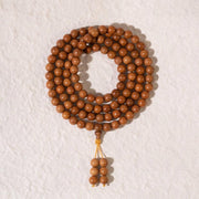 8mm Peach Wood 108 Mala Beads, Natural Peachwood Buddhist Prayer Beads Rosary, Meditation Necklace, Yoga Zen Jewelry Gift