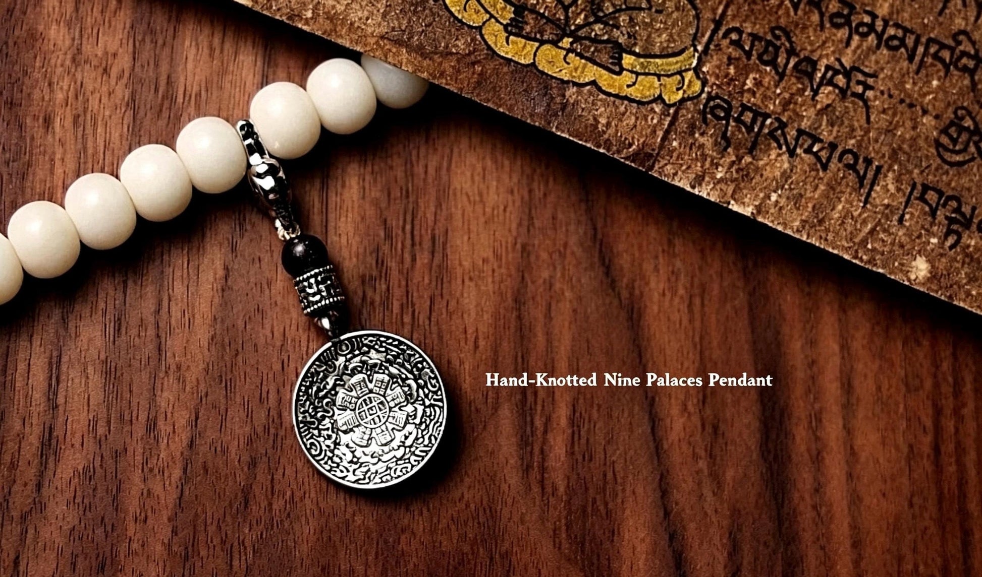 Original Tibetan White Bodhi Seed 108 Mala Beads Necklace, Natural Bodhi Root Rosary Bracelet with Dzi Bead, Zen Meditation Gift