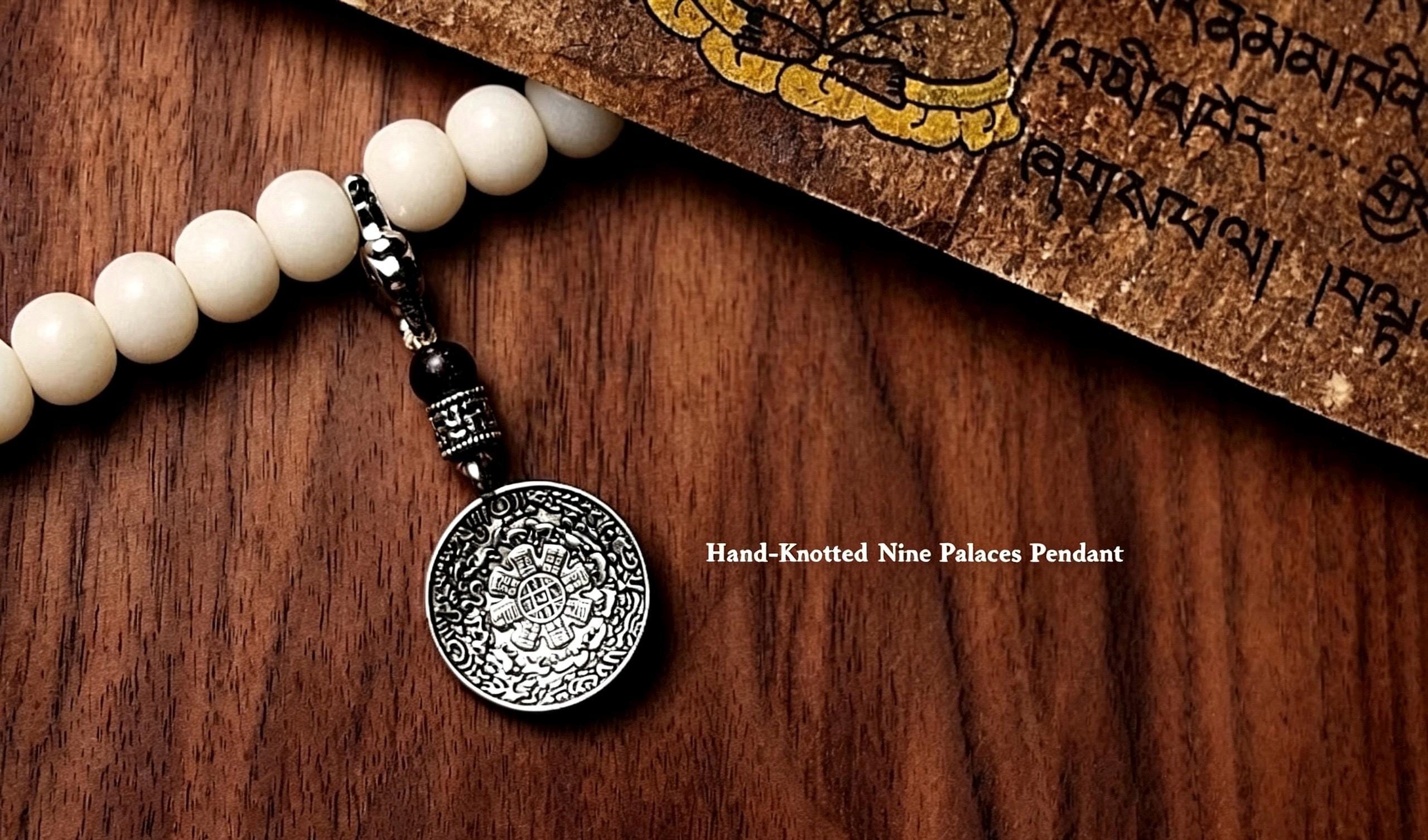Original Tibetan White Bodhi Seed 108 Mala Beads Necklace, Natural Bodhi Root Rosary Bracelet with Dzi Bead, Zen Meditation Gift