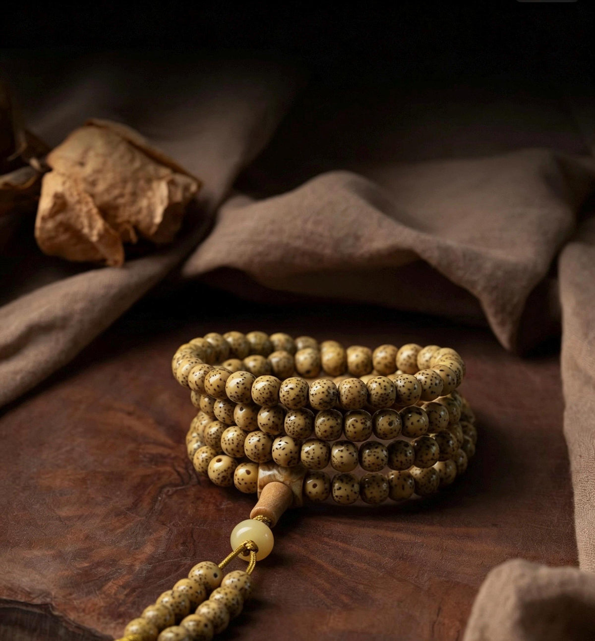 Natural Aged Hainan Star Moon Bodhi Seed 108 Mala Beads, Rare Camel Bone Pendant Buddhist Prayer Rosary, Meditation Necklace Gift