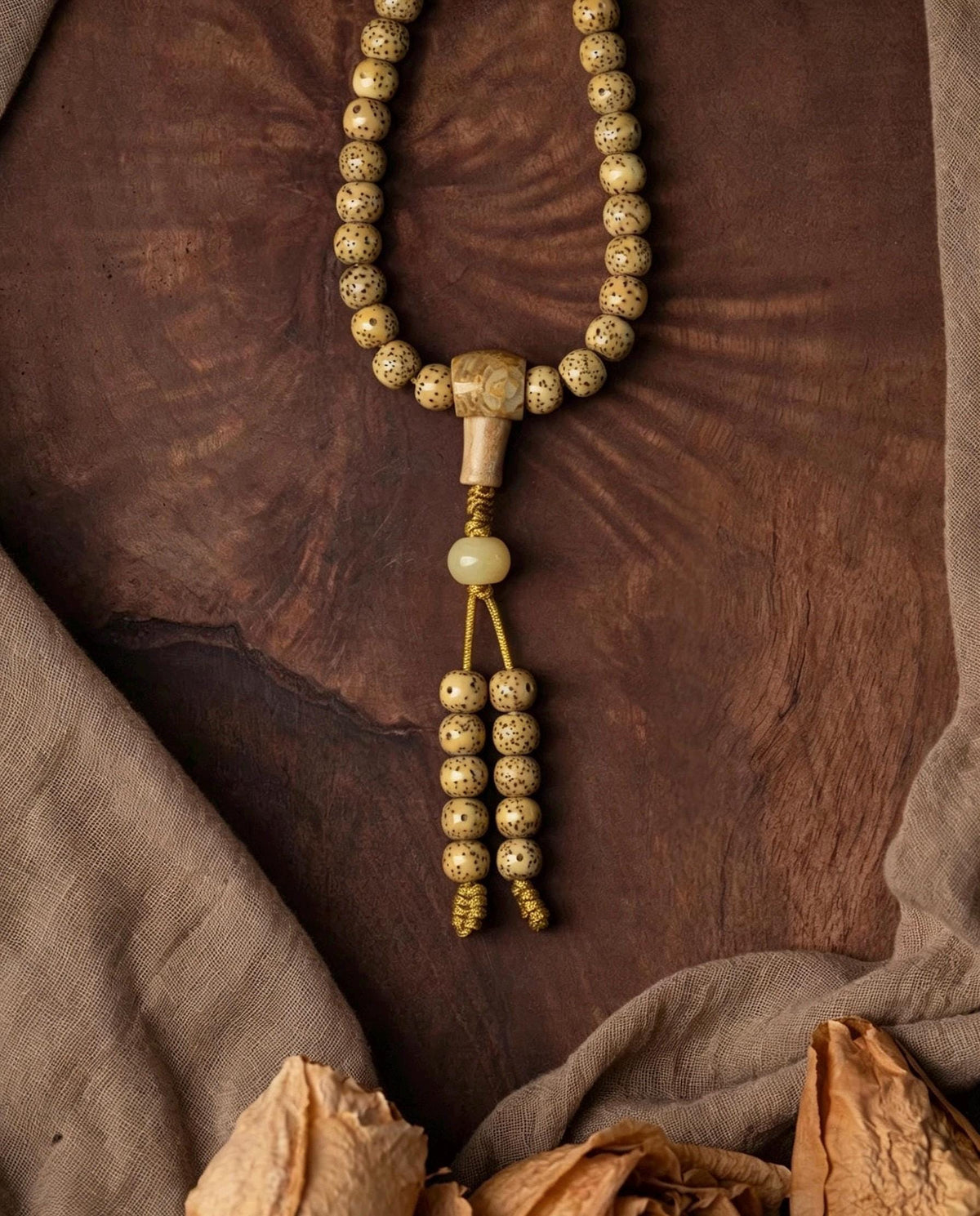 Natural Aged Hainan Star Moon Bodhi Seed 108 Mala Beads, Rare Camel Bone Pendant Buddhist Prayer Rosary, Meditation Necklace Gift