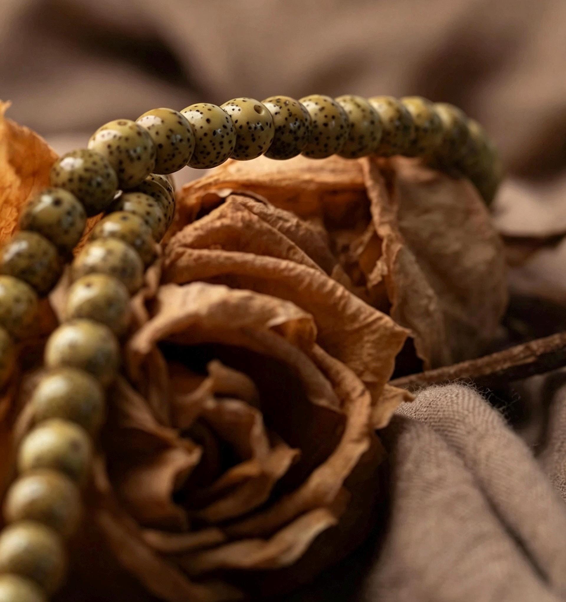 Natural Aged Hainan Star Moon Bodhi Seed 108 Mala Beads, Rare Camel Bone Pendant Buddhist Prayer Rosary, Meditation Necklace Gift