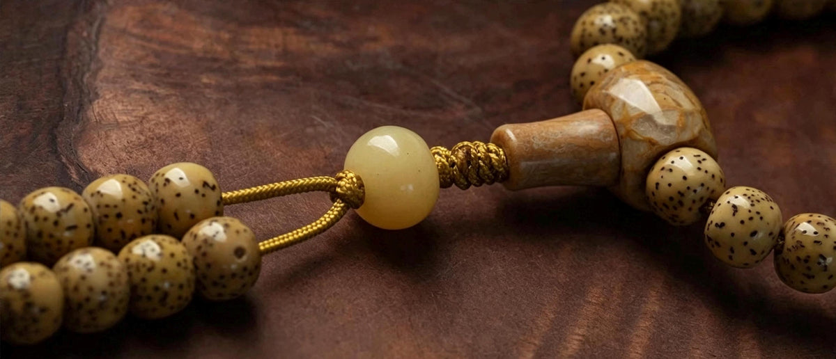 Natural Aged Hainan Star Moon Bodhi Seed 108 Mala Beads, Rare Camel Bone Pendant Buddhist Prayer Rosary, Meditation Necklace Gift