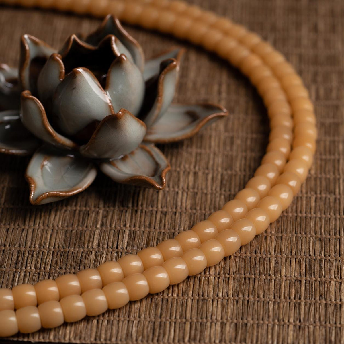 108 Bead Bodhi Root Mala Necklace, Natural Old Bodhi Seed Buddhist Prayer Beads, 925 Silver Tassel Meditation Rosary, Spiritual Gift