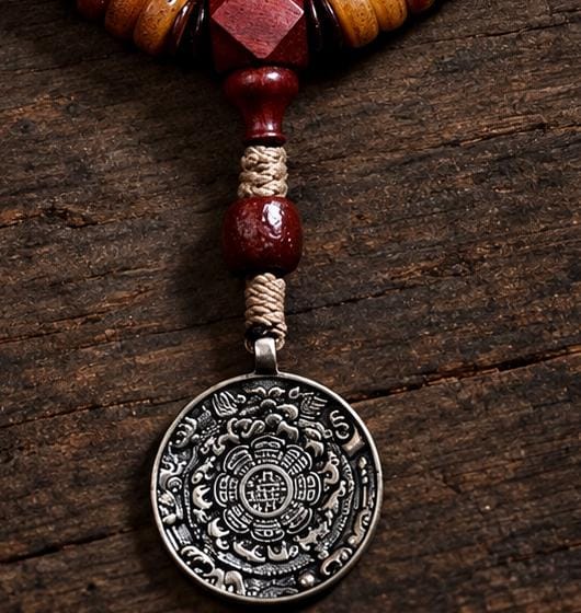 EverestArtStudios Yak Bone 108 Bead Mala, 12mm Prayer Beads, Nine Palace Pendant, Counter Beads or Pixiu Tassel