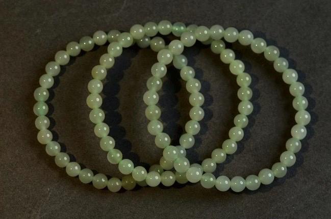 Natural Nephrite Jade Bracelet Green Jade Bead Bracelet Spinach Green Jade Stackable Gemstone Jewelry Gift for Her