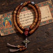 EverestArtStudios Yak Bone 108 Bead Mala, 12mm Prayer Beads, Nine Palace Pendant, Counter Beads or Pixiu Tassel