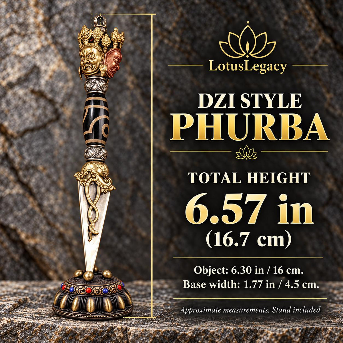 Tibetan Style Phurba Pendant and Altar Display, 8 Sizes with Chain or Base — image 8