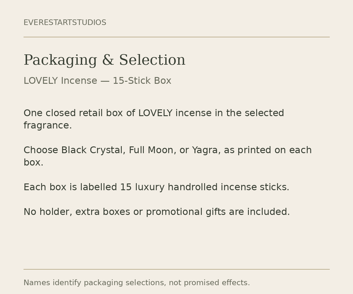 LOVELY 15-stick incense box: packaging
