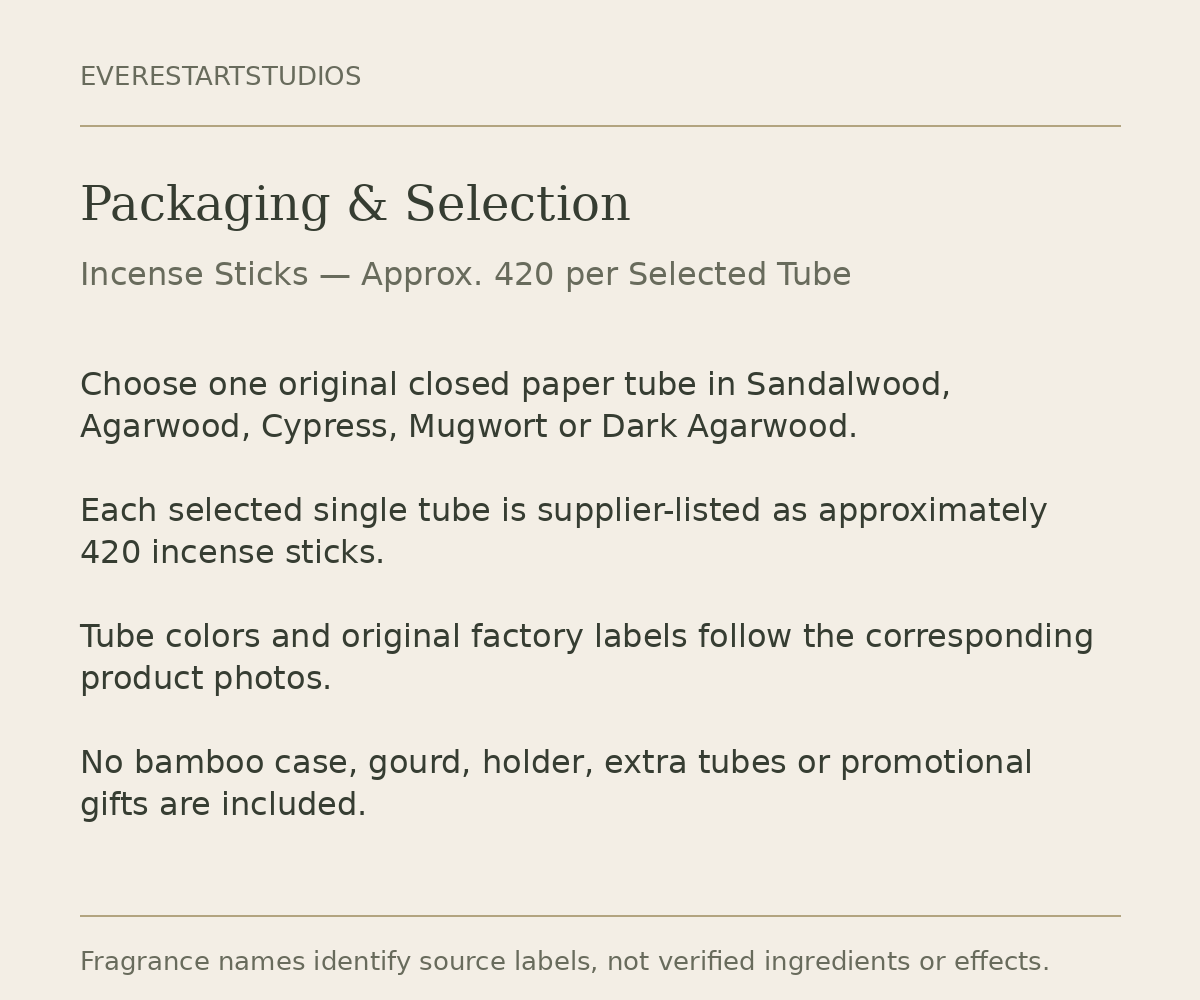 Single-tube incense approx420sticks: packaging
