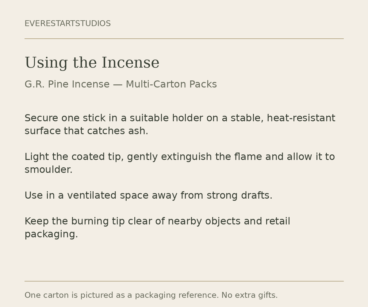 G.R. Pine multi-carton pack: use