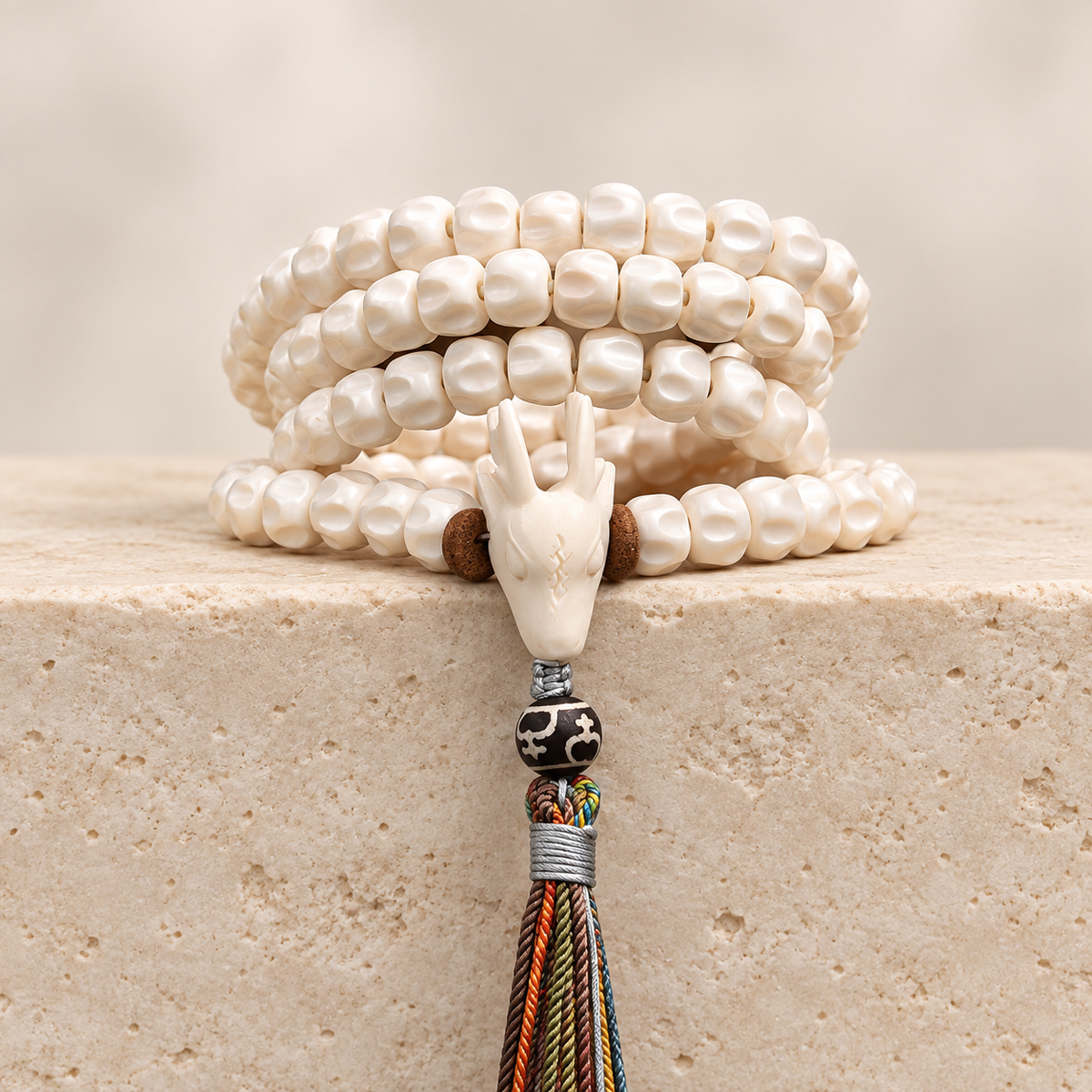 Mala 108 perles graines et bois de cervidé