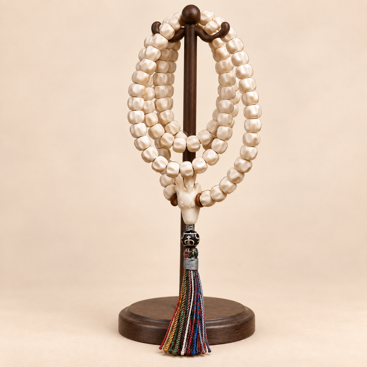 Mala 108 perles graines et bois de cervidé