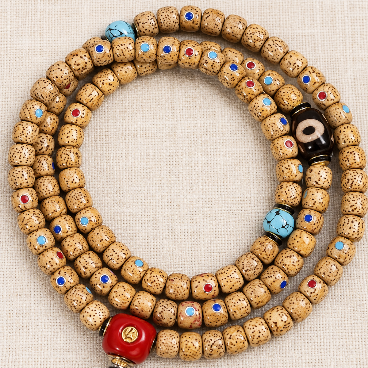 EverestArtstudios Drei-Juwelen-Xingyue-Bodhi-Mala, 108 Perlen