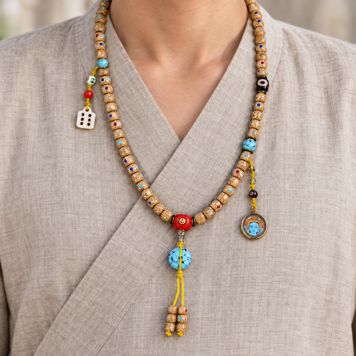 EverestArtstudios Drei-Juwelen-Xingyue-Bodhi-Mala, 108 Perlen