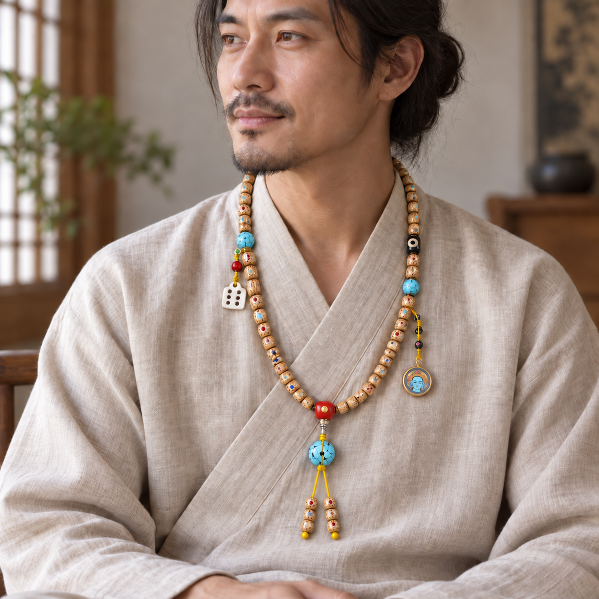 EverestArtstudios Drei-Juwelen-Xingyue-Bodhi-Mala, 108 Perlen
