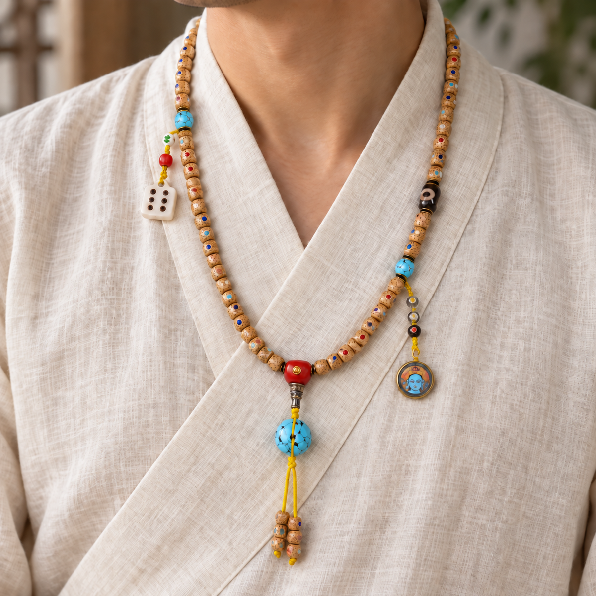 EverestArtstudios Drei-Juwelen-Xingyue-Bodhi-Mala, 108 Perlen