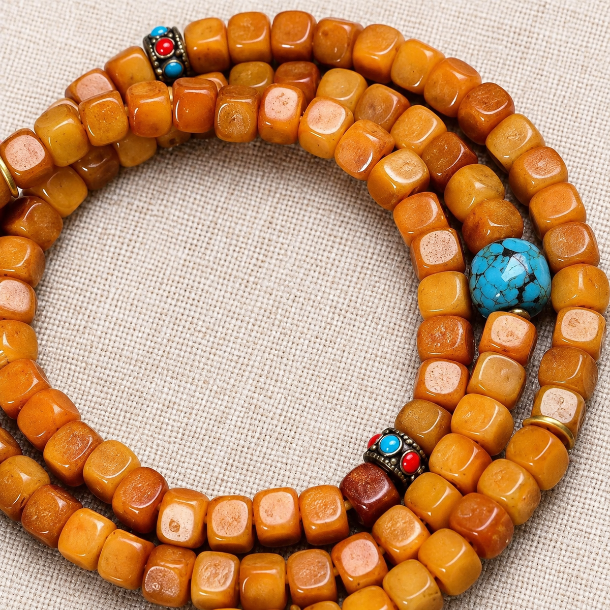 Tibetan mala — bead detail