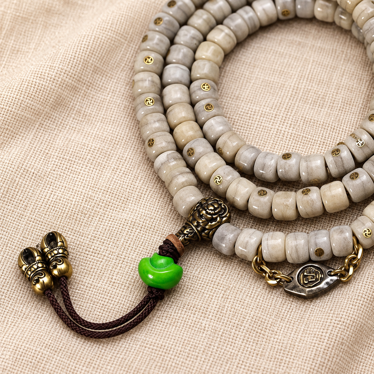 Mala yak vintage con Wan, 108 cuentas