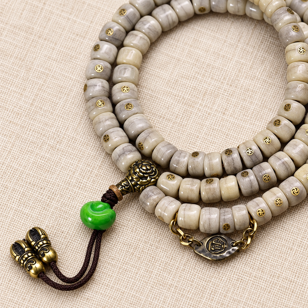 Mala yak vintage con Wan, 108 cuentas