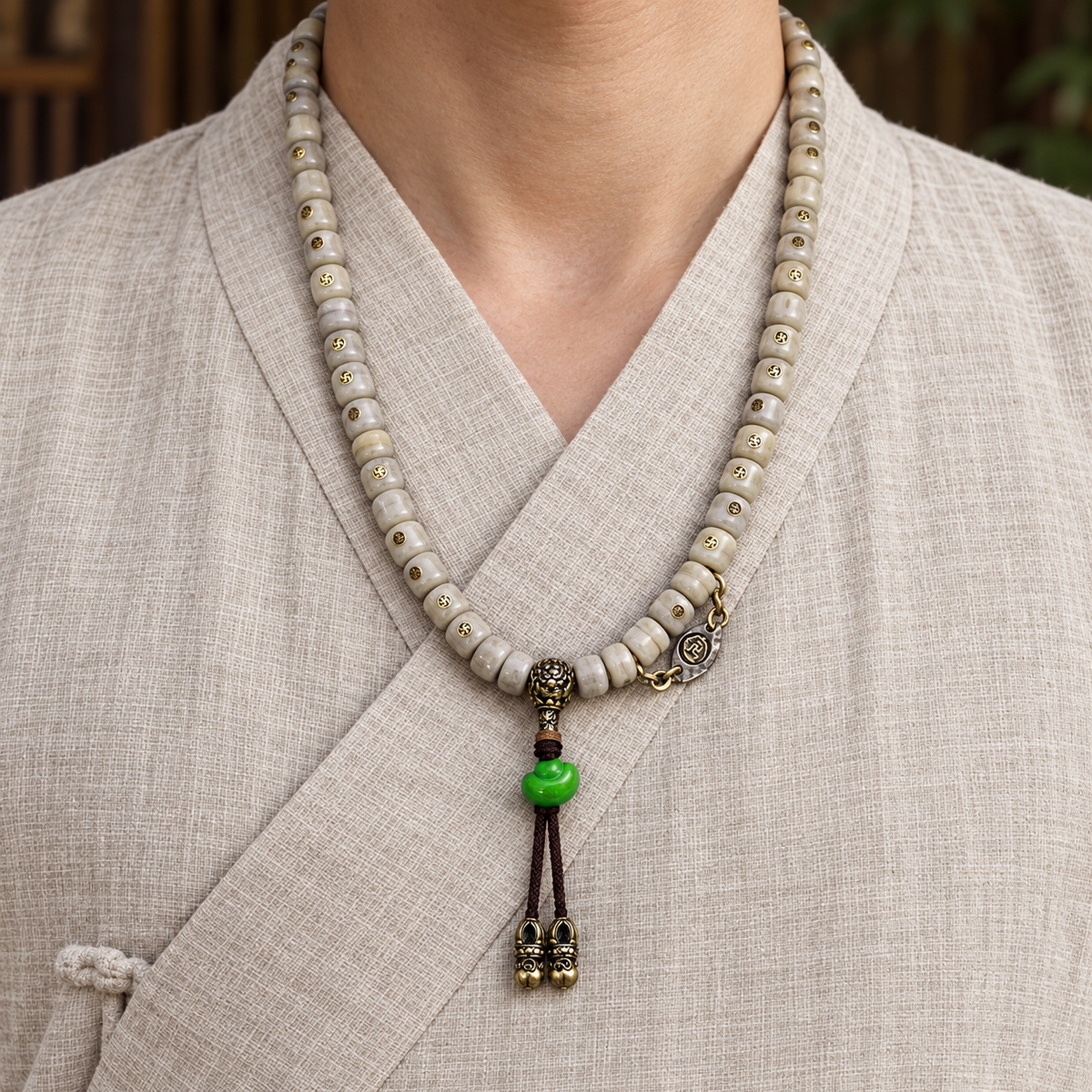 Mala yak vintage con Wan, 108 cuentas