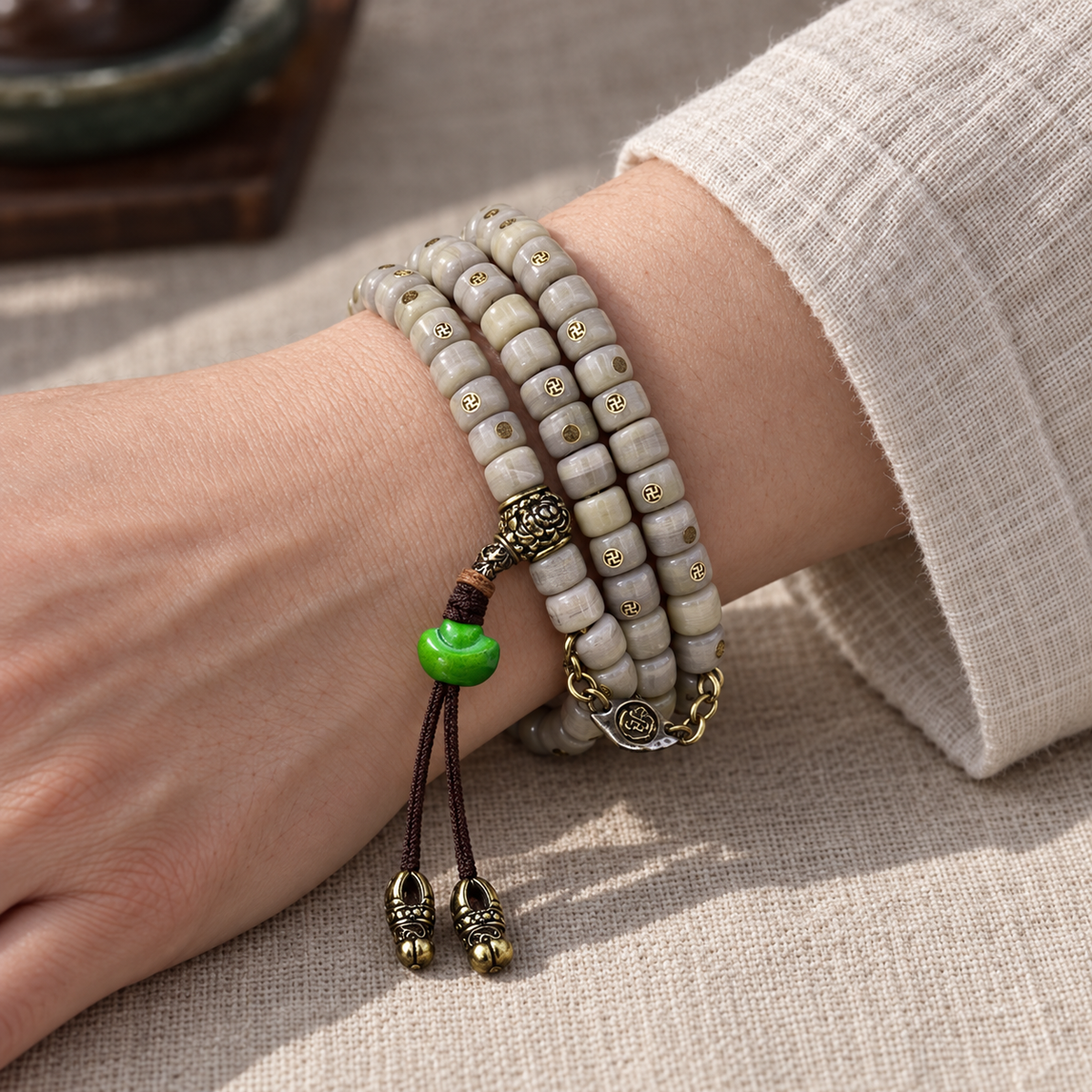 Mala yak vintage con Wan, 108 cuentas