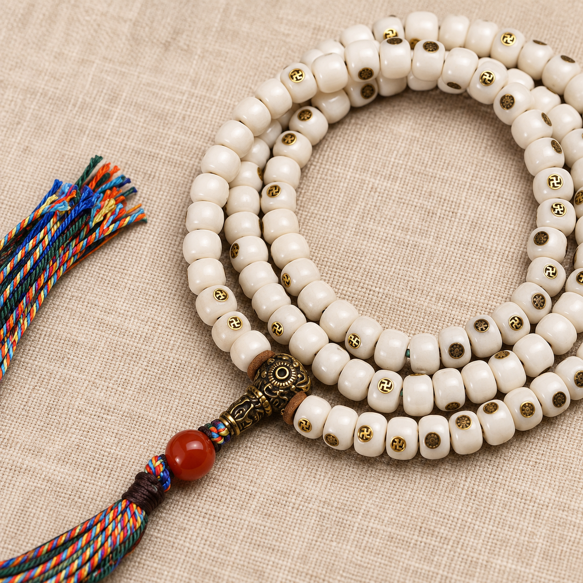 Mala yak natural con Wan, 108 cuentas