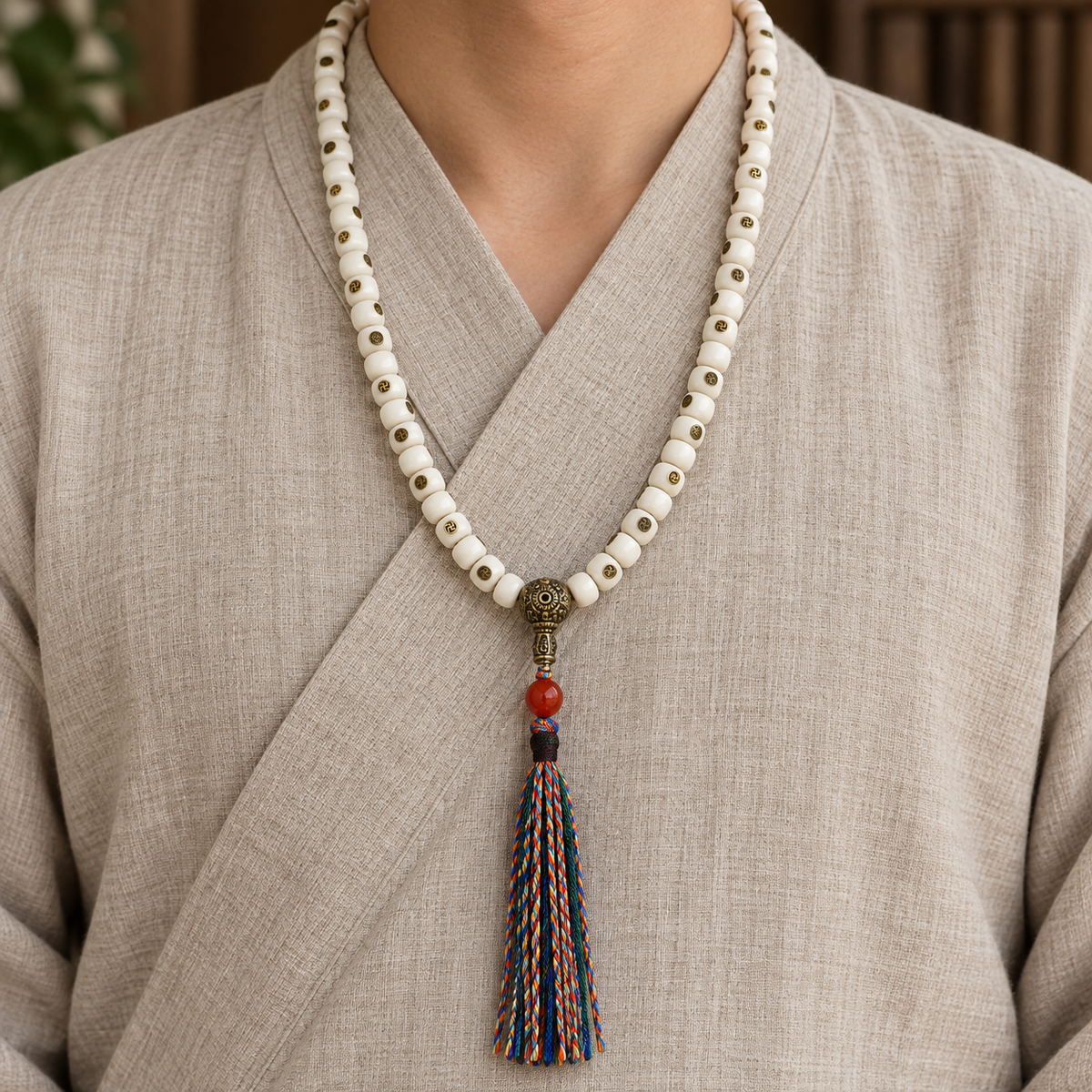 Mala yak natural con Wan, 108 cuentas