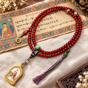 EverestArtstudios Achat-Mala mit Ksitigarbha, 108 Perlen
