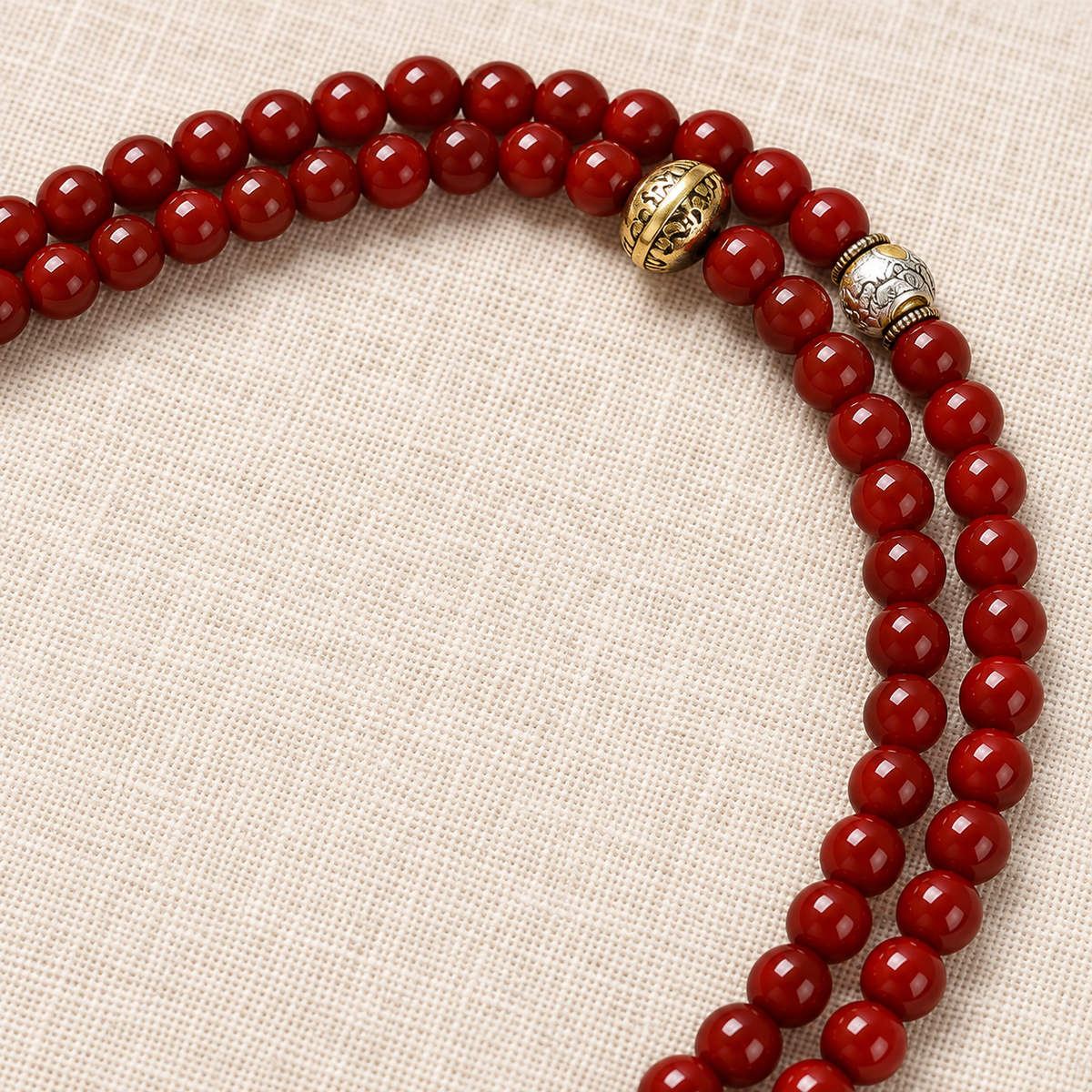 EverestArtstudios Achat-Mala mit Ksitigarbha, 108 Perlen