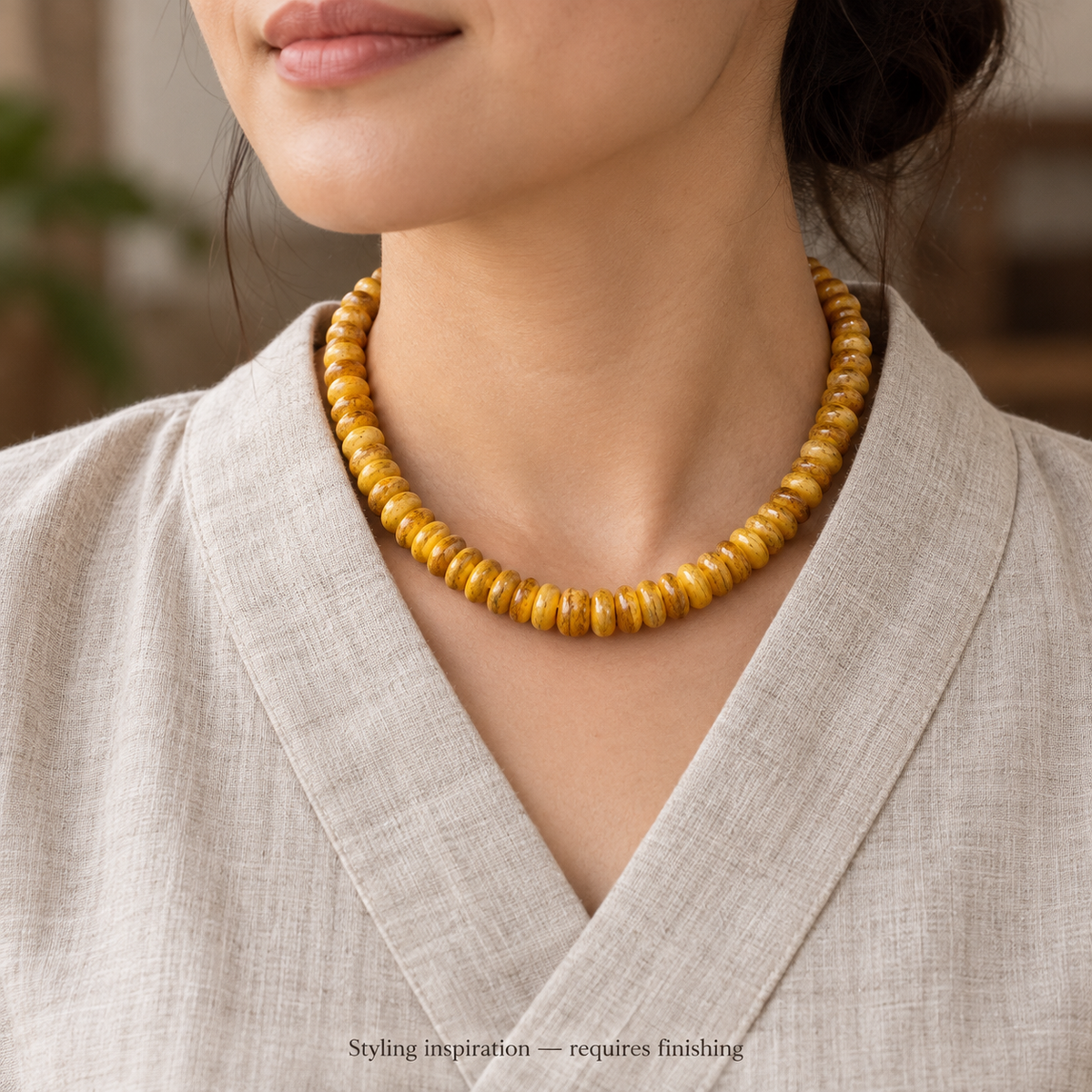 Hilo Mala camello amarillo, 108 cuentas