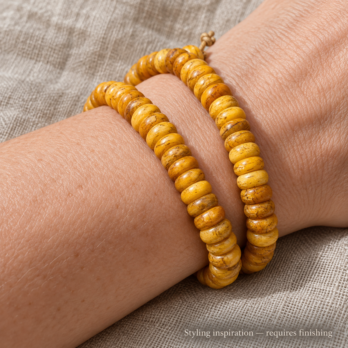 Hilo Mala camello amarillo, 108 cuentas
