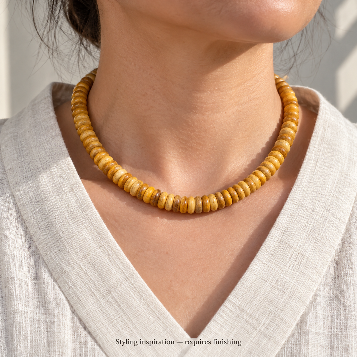 Hilo Mala camello amarillo, 108 cuentas