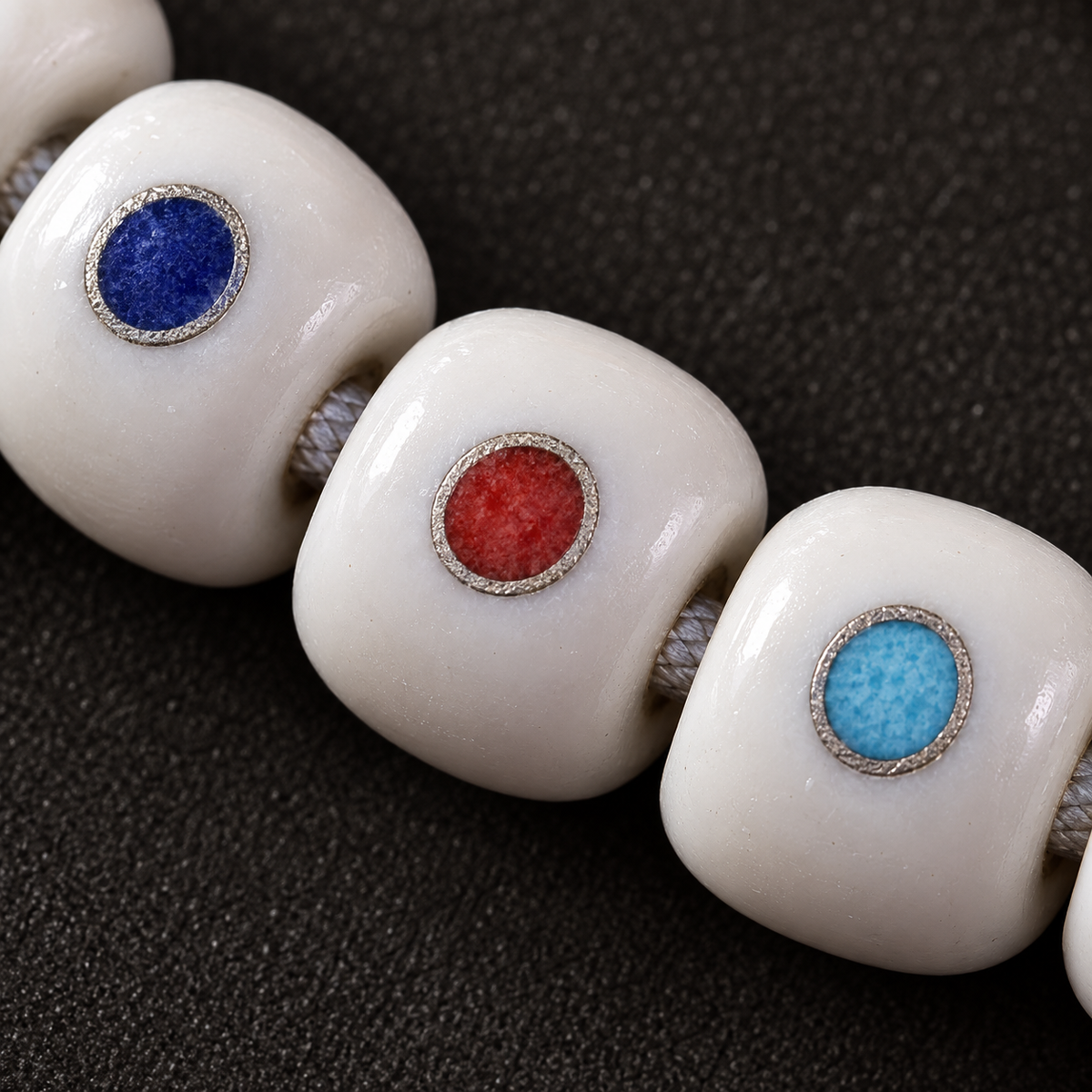 Fil 108 perles os de chameau et motif Wan