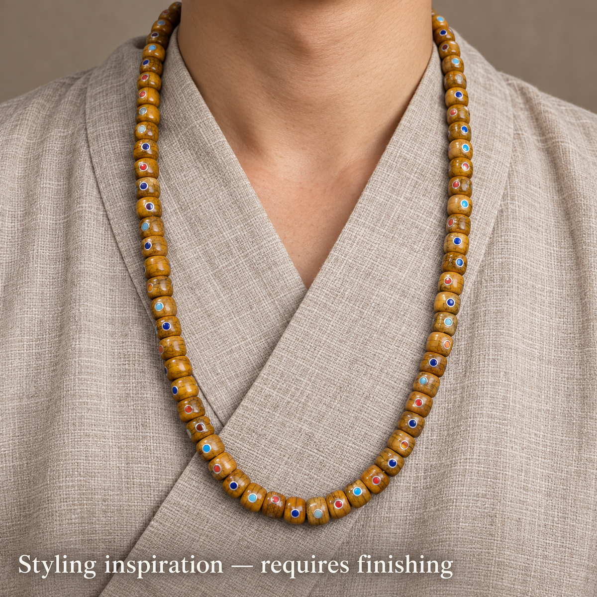 EverestArtstudios Yak-Kamelknochen-DIY-Strang, 108 Perlen