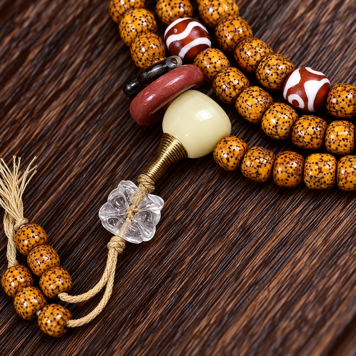 EverestArtstudios Hainan-Xingyue-Bodhi-Achat-Türkis-Mala, 108 Perlen