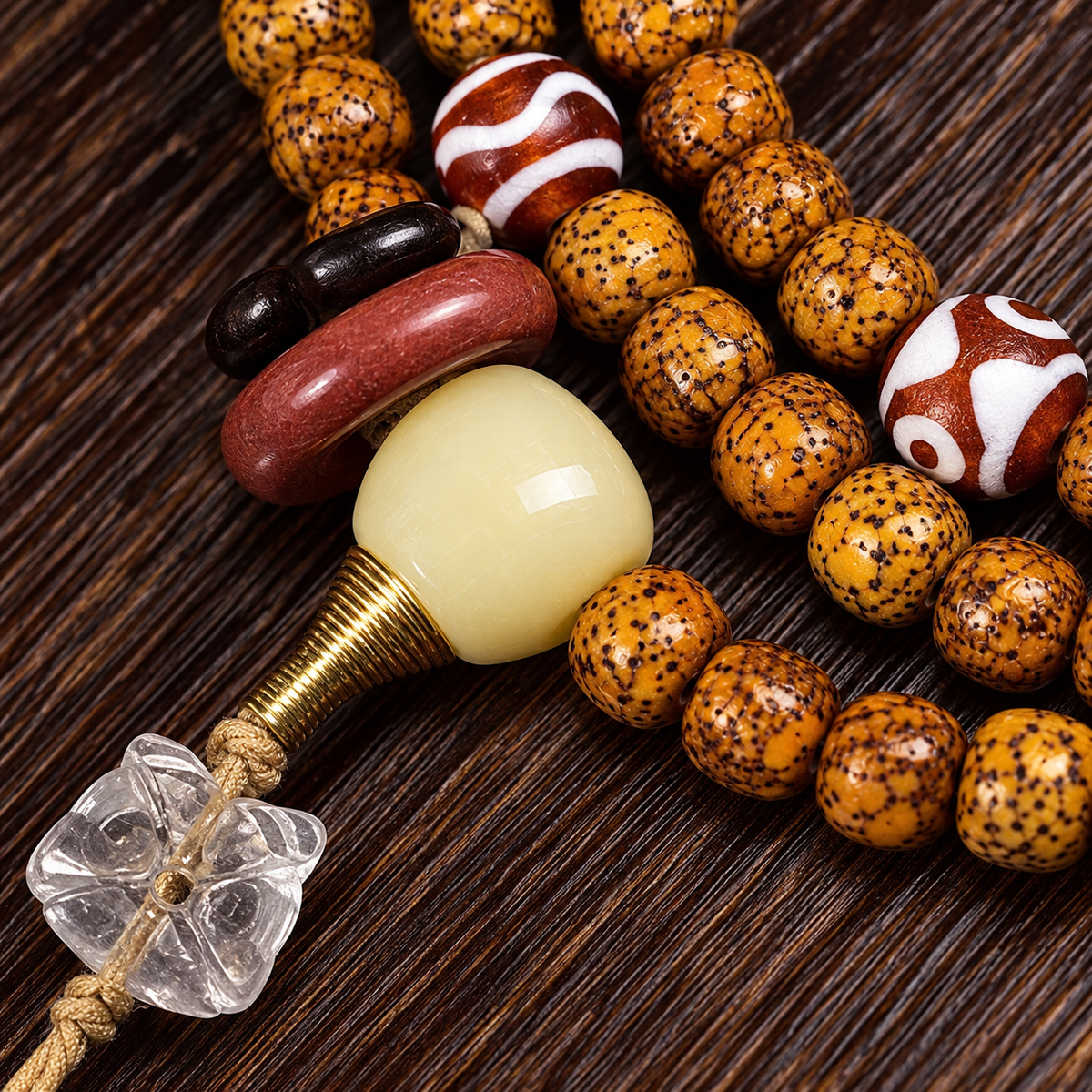 EverestArtstudios Hainan-Xingyue-Bodhi-Achat-Türkis-Mala, 108 Perlen
