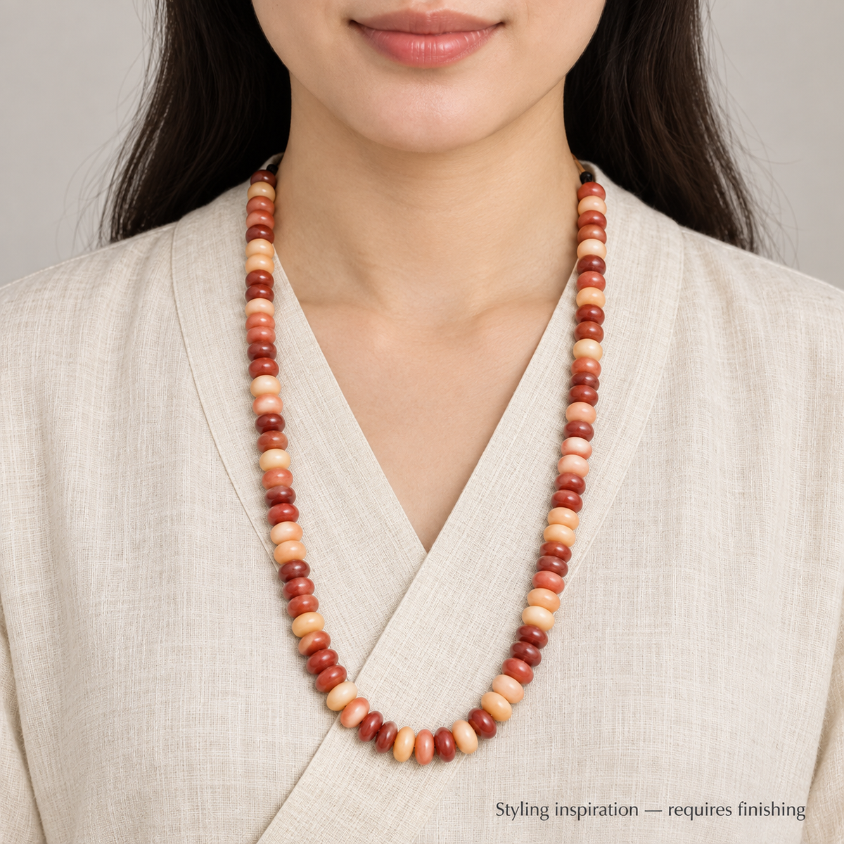 EverestArtstudios Natural Half-Blood Camel Bone Disc-Bead 108-Bead DIY Strand